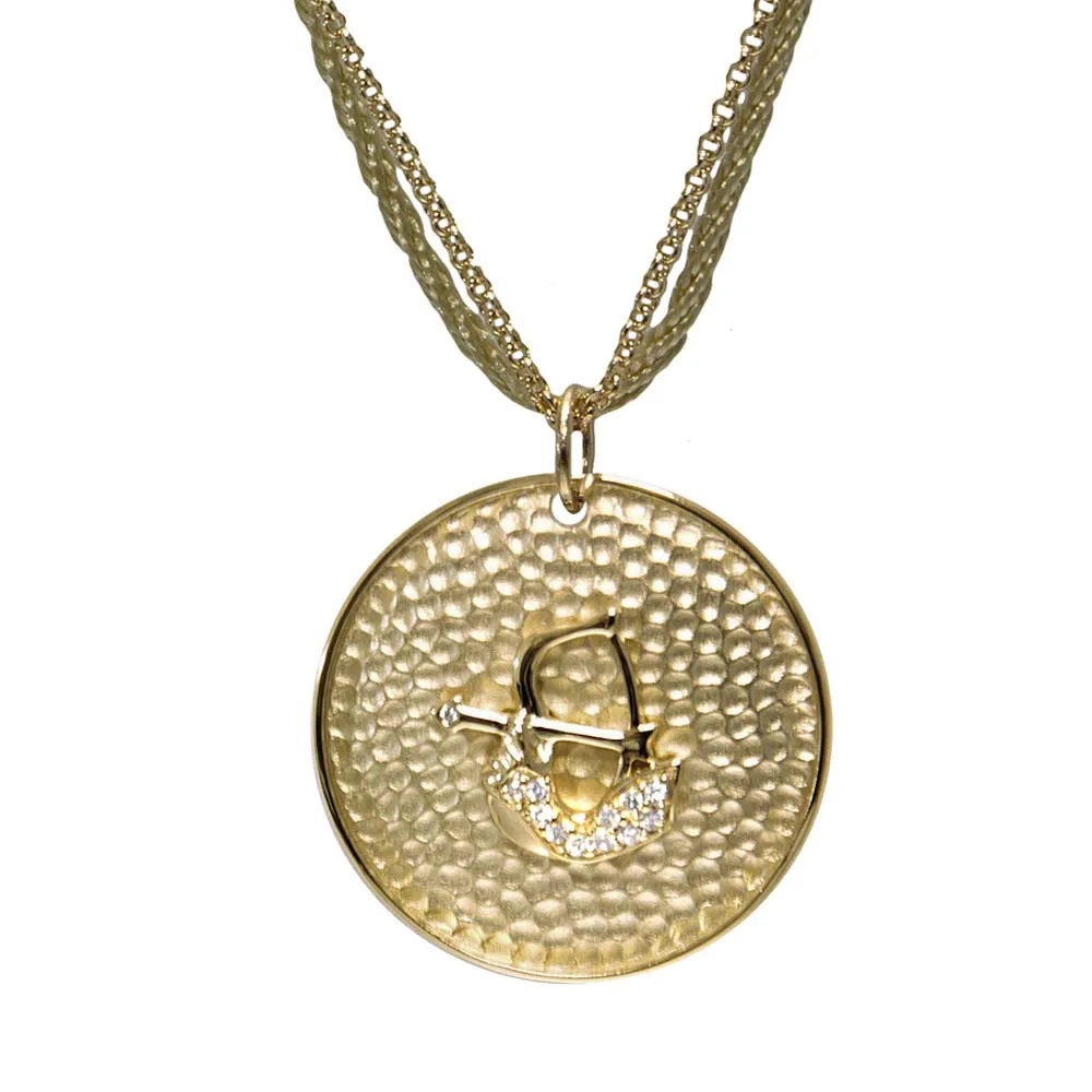 "Personalize Zodiac" Pave Zodiac Medallion Necklace