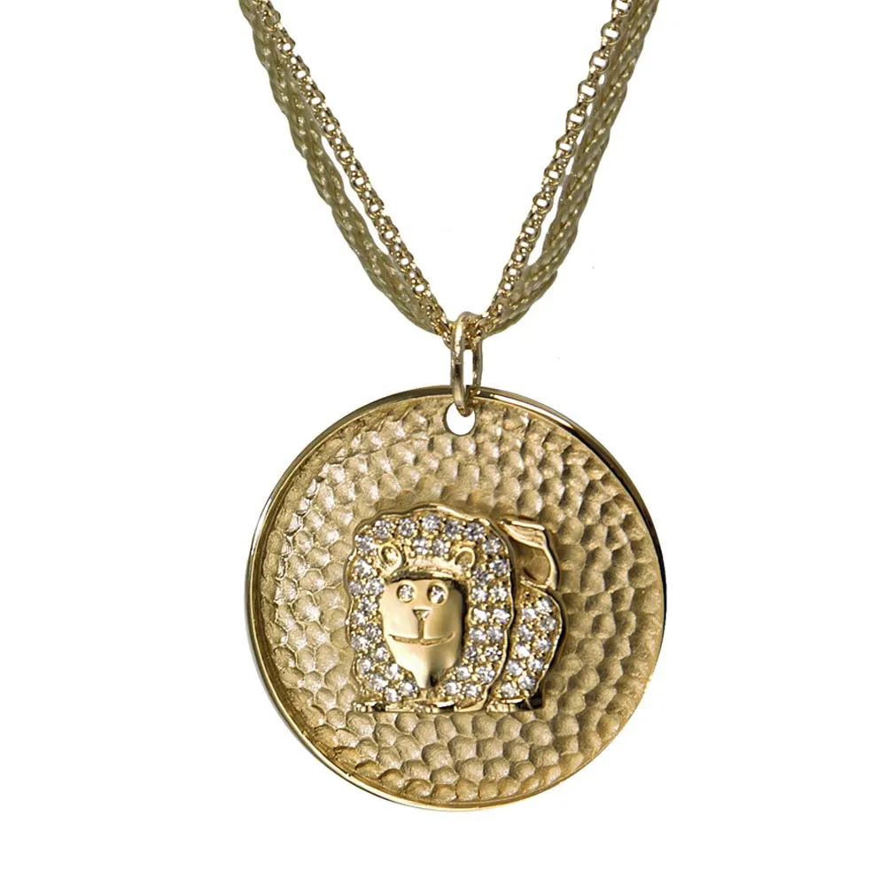 "Personalize Zodiac" Pave Zodiac Medallion Necklace