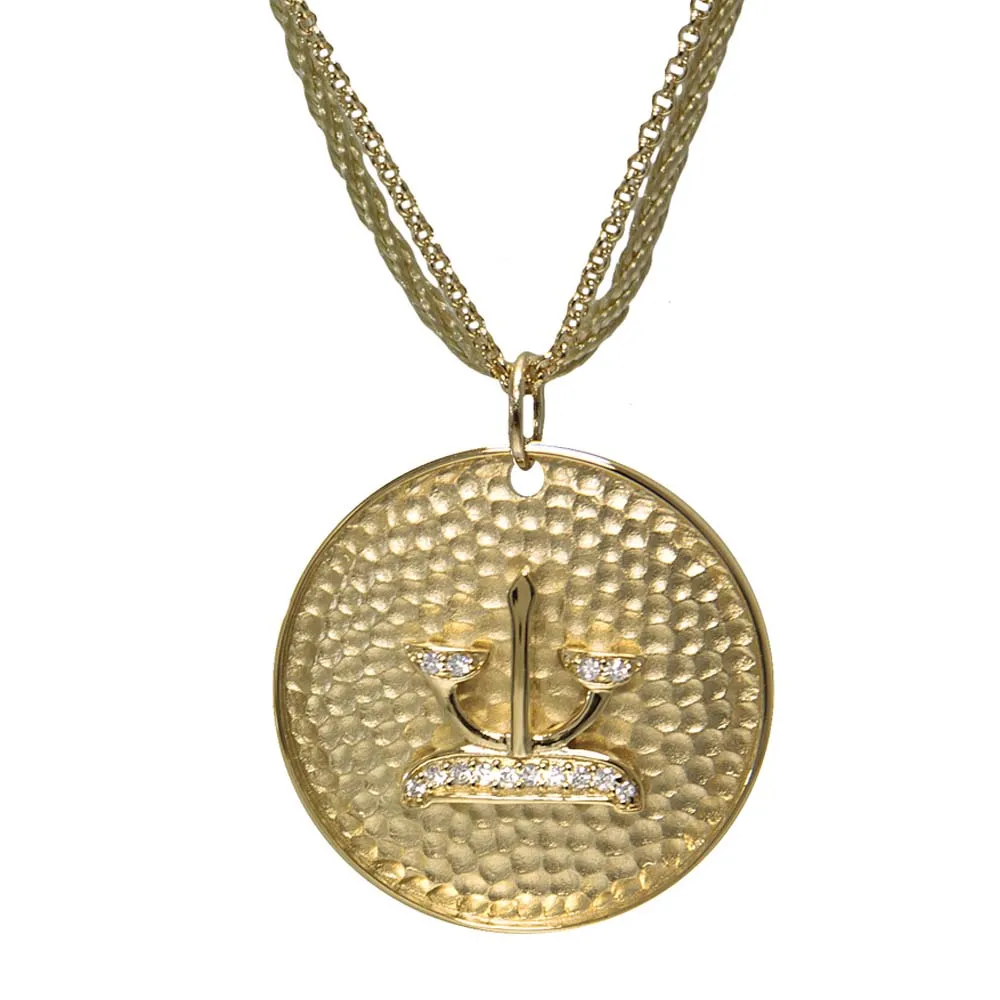 "Personalize Zodiac" Pave Zodiac Medallion Necklace