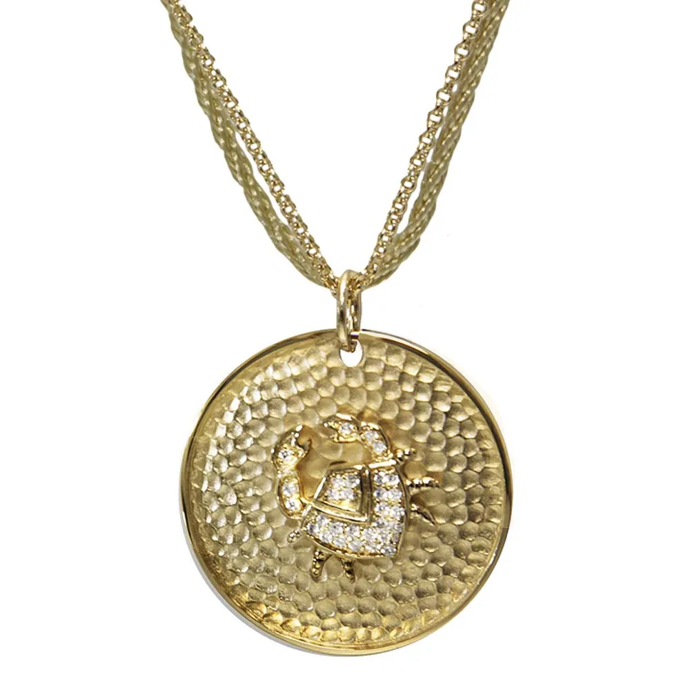 "Personalize Zodiac" Pave Zodiac Medallion Necklace