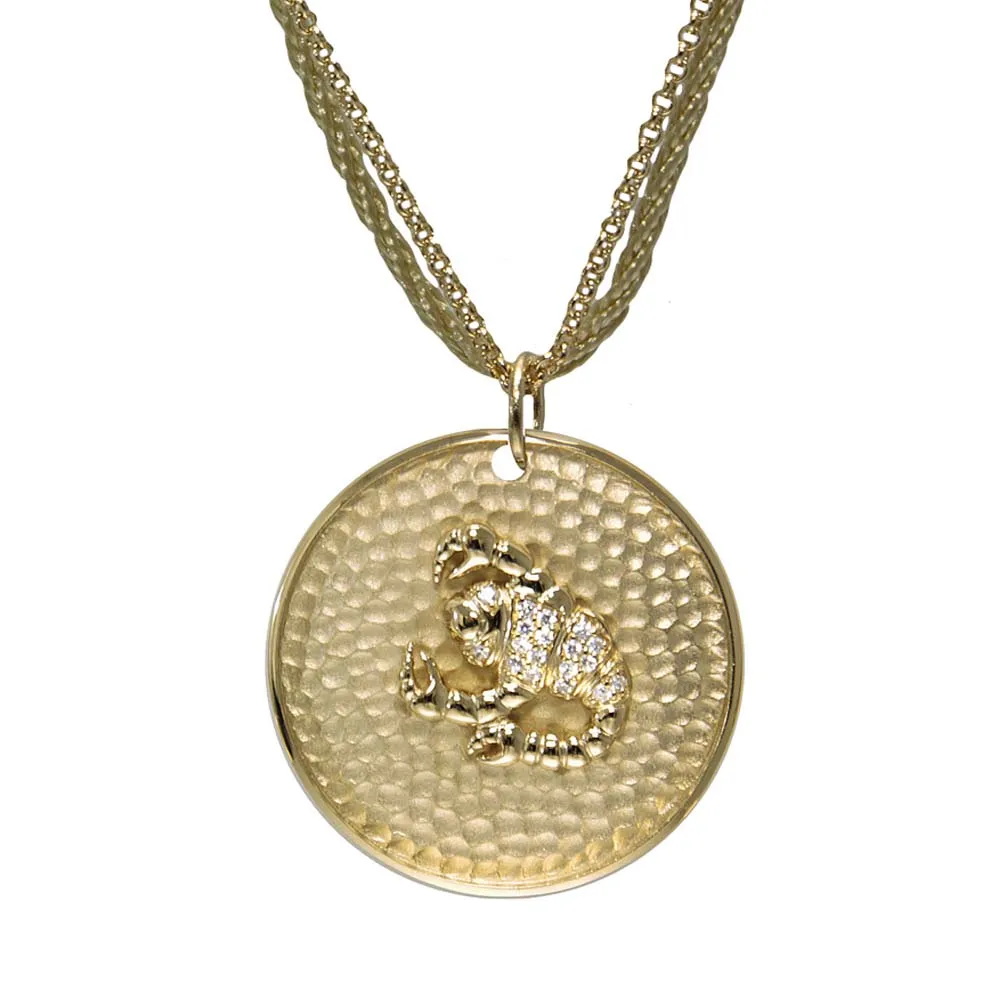"Personalize Zodiac" Pave Zodiac Medallion Necklace