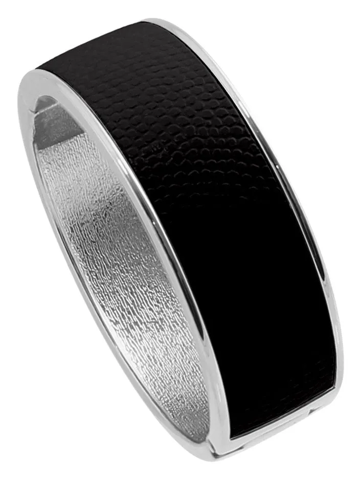 "Sabi Colori" Lizard Inlay Wide Hinge Bangle