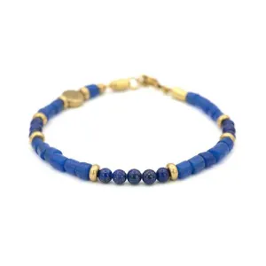 Recycled Glass and Gemstone Bracelet