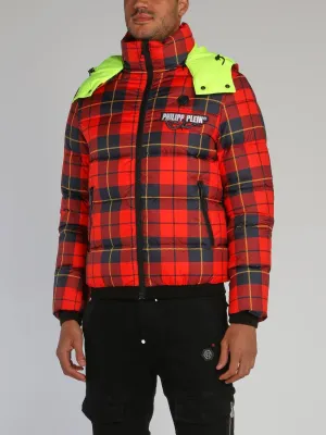 Red Check Puffer Jacket