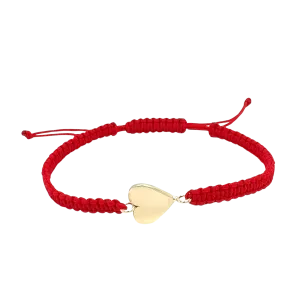 Red Cord Heart Friendship Bracelet