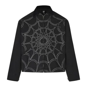 Retro Spider Web Embroidered Jacket