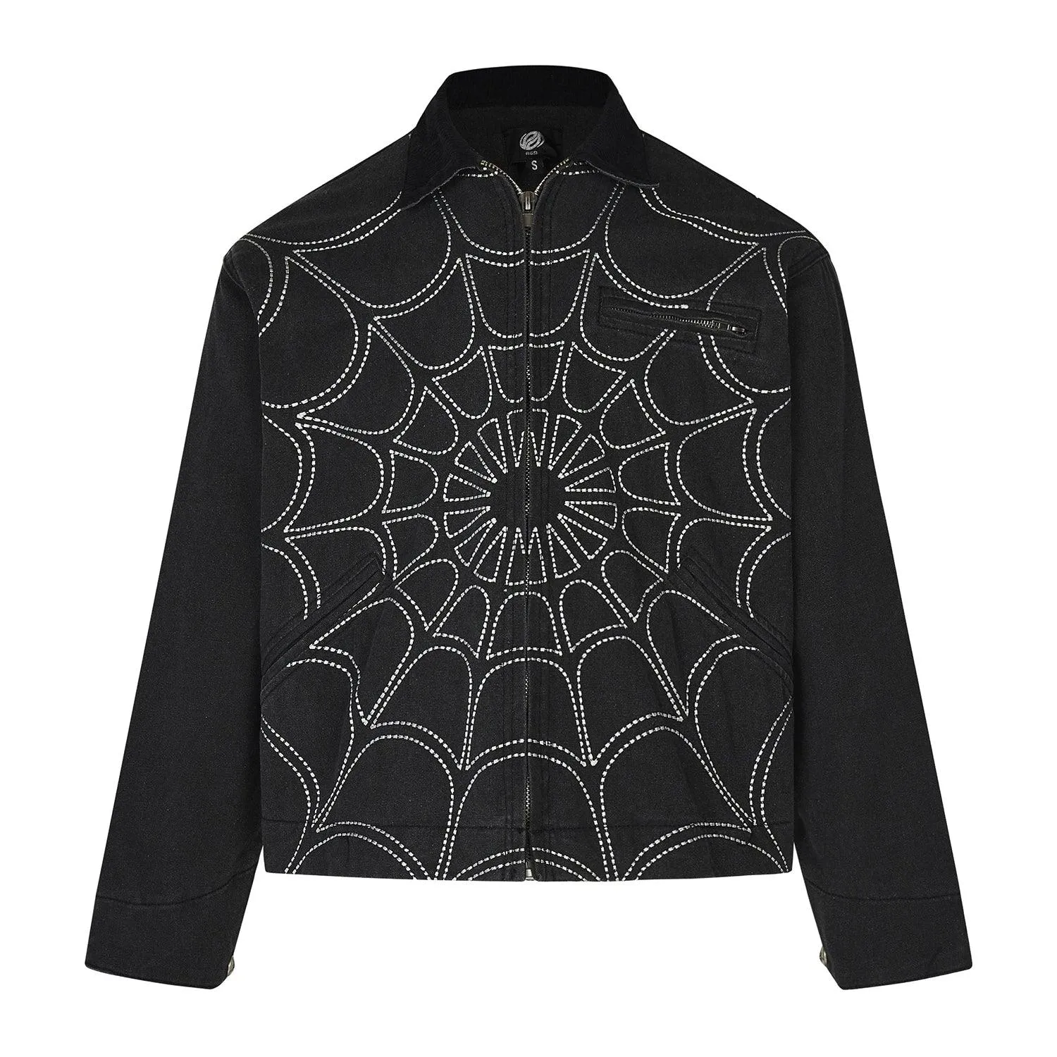 Retro Spider Web Embroidered Jacket