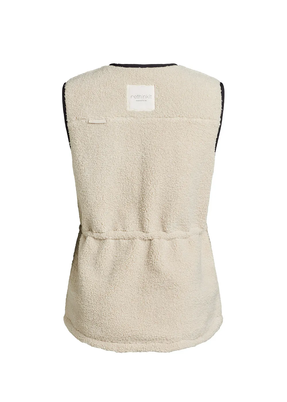 Reversible Fuzzy Gilet Laksa - sandshell