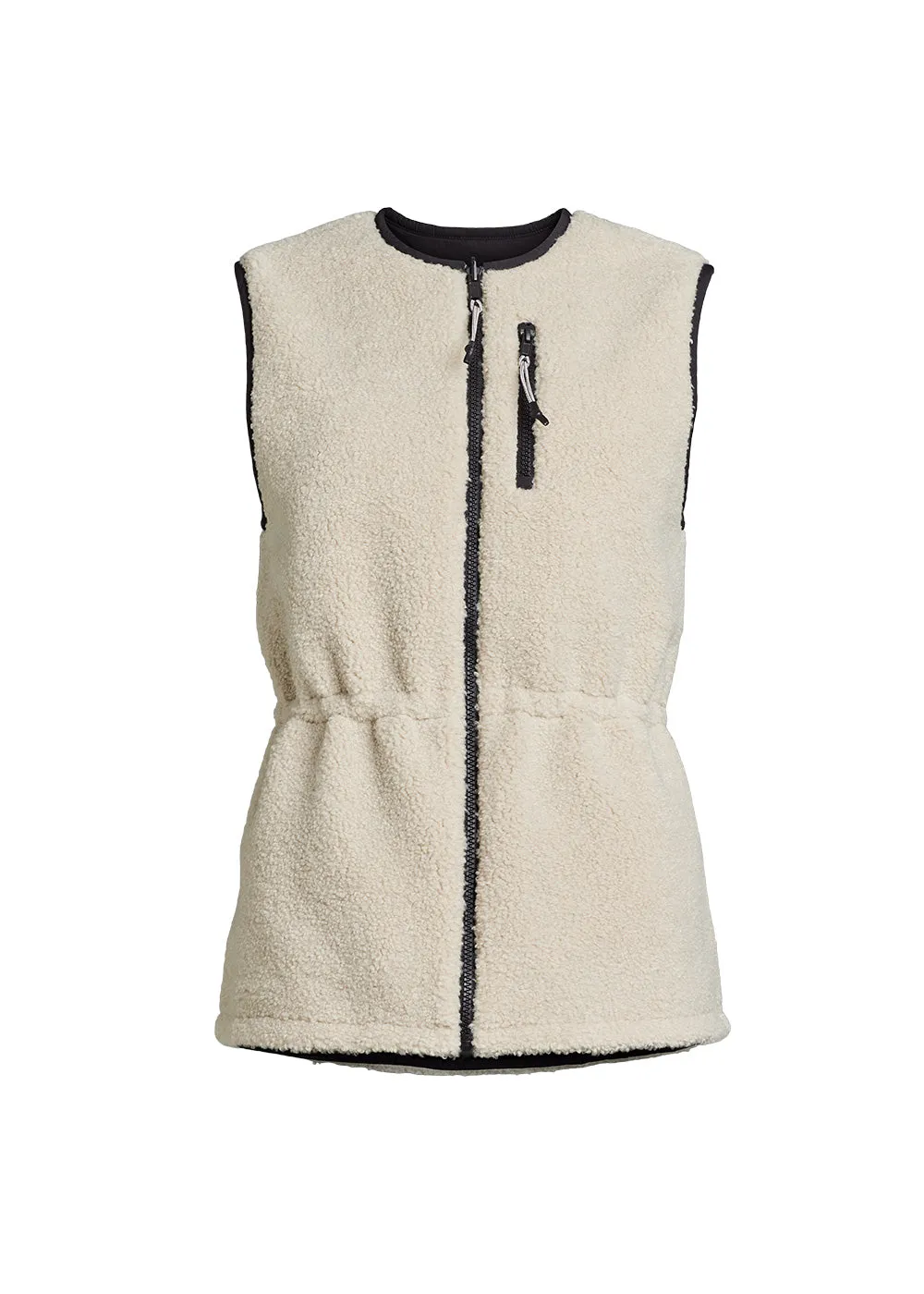 Reversible Fuzzy Gilet Laksa - sandshell