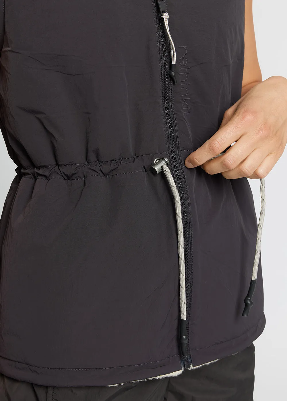 Reversible Fuzzy Gilet Laksa - sandshell