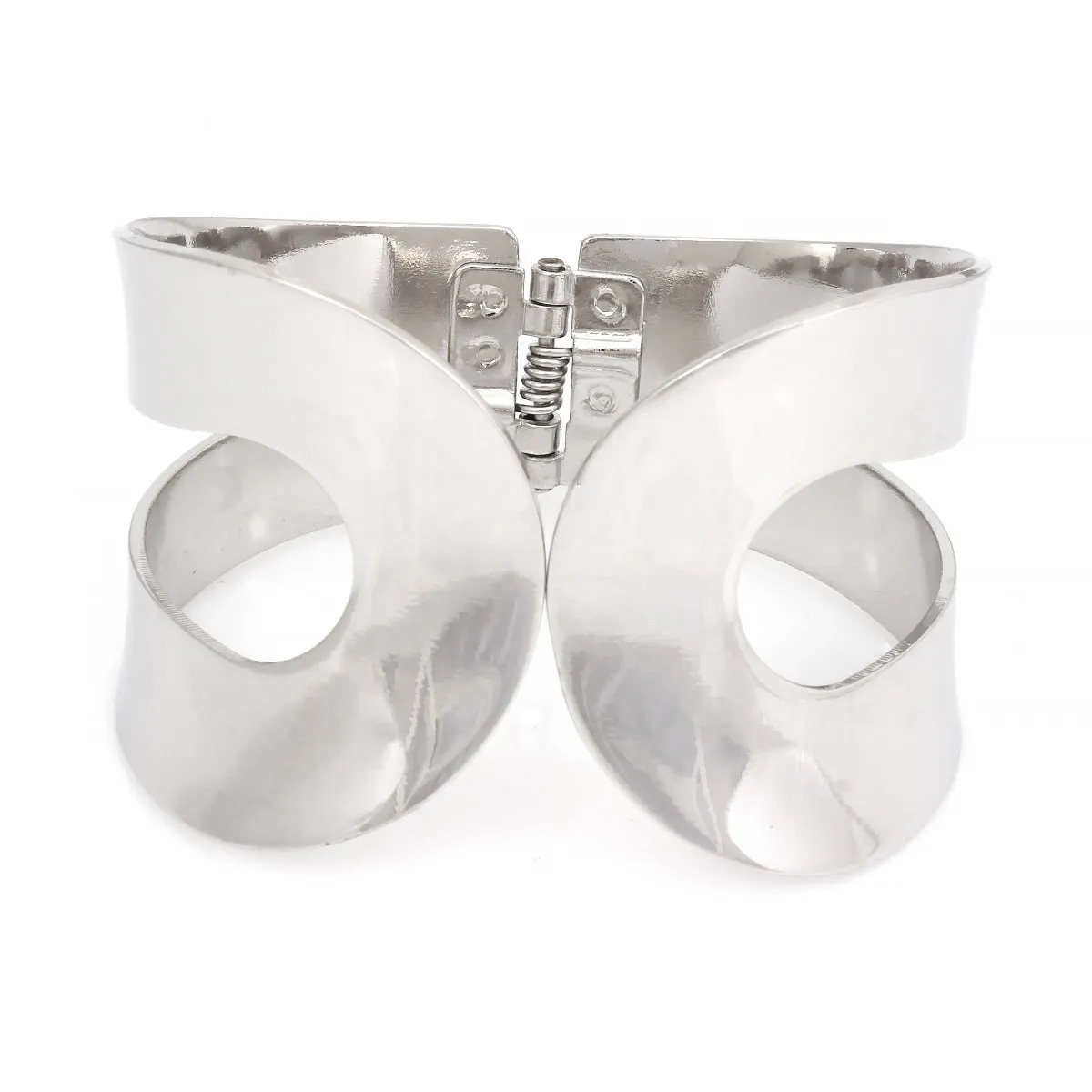 RHODIUM HINGED CUFF  BRACELET #HB9966RHOD (ShowR/S-Line)