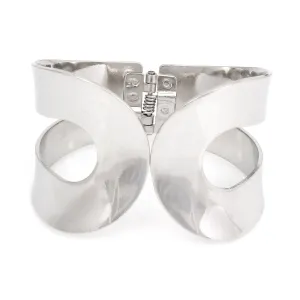 RHODIUM HINGED CUFF  BRACELET #HB9966RHOD (ShowR/S-Line)
