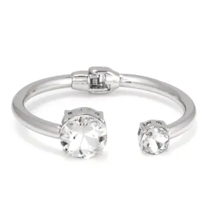 RHODIUM WHITE CRYSTAL HINGED  BRACELETS #HNB84373RDCR (EH6)