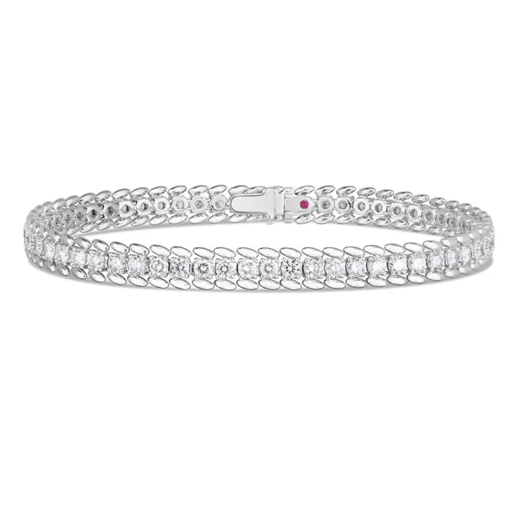 Roberto Coin 18k White Gold Classic Large Ribbed Tennis Bracelet