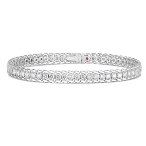 Roberto Coin 18k White Gold Classic Large Ribbed Tennis Bracelet
