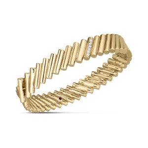 Roberto Coin 18K Yellow Gold Domino Diamond Accent Bangle