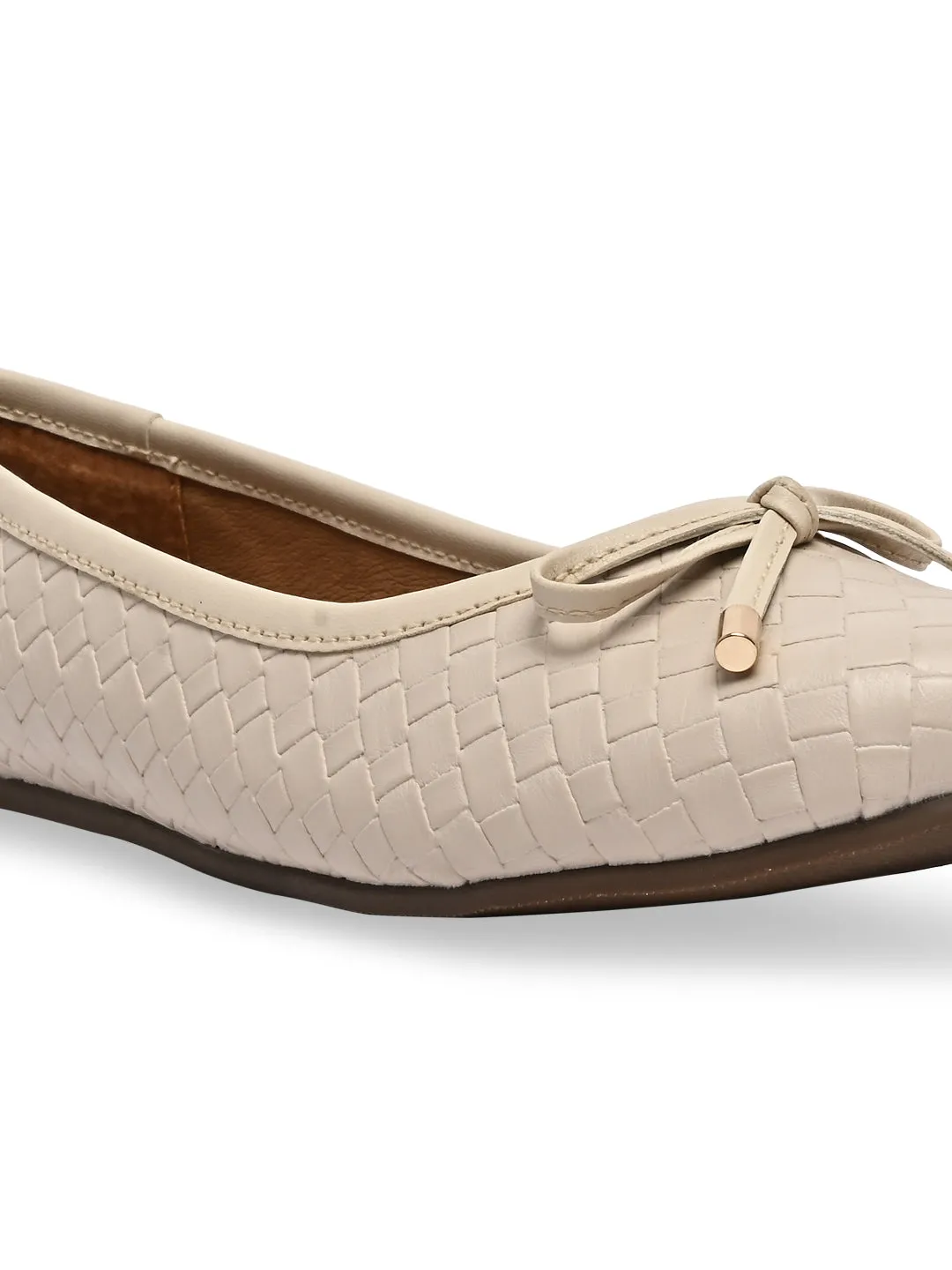 Rocia By Regal Beige Women Woven Ballerinas