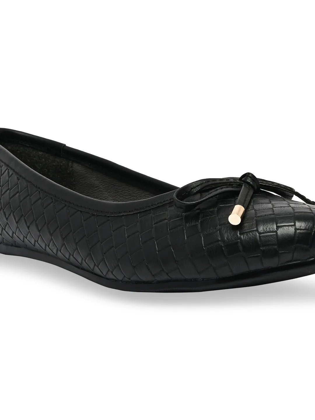 Rocia By Regal Black Women Woven Ballerinas