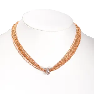ROSE GOLD CRYSTAL LAYERED  NECKLACE #HNN77823RG (IE18)