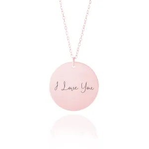 Rose Gold Handwriting Engraved Necklace