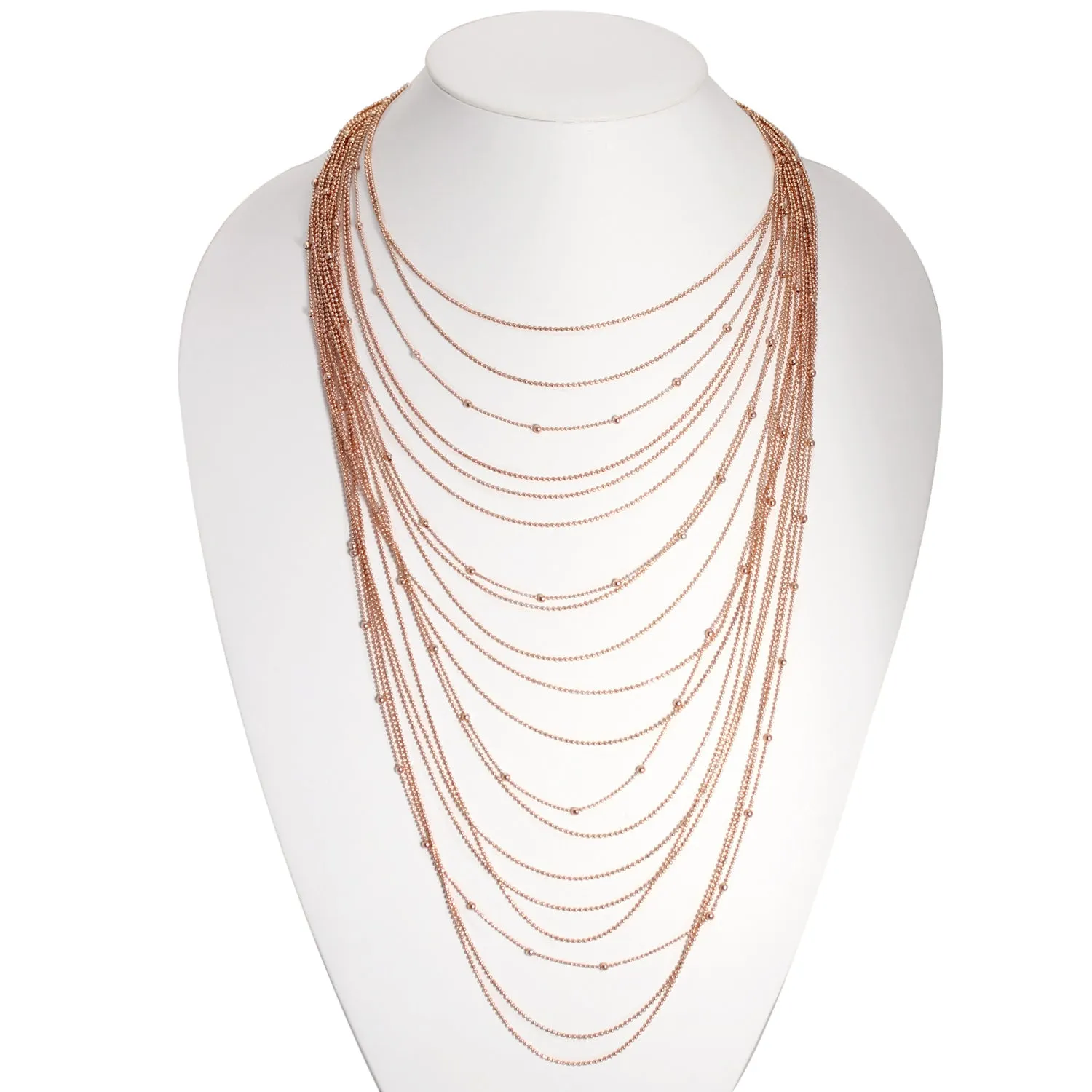 ROSE GOLD MULTI LAYERED NECKLACE #SQ1502RG