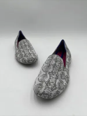 Rothy’s Loafer Flat Gray Python Print Knit Round Toe Flats Women’s Size 7.5 - Very Good