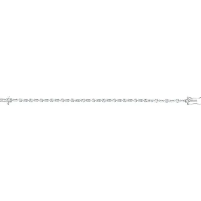 Round Baguette Diamond Tennis Bracelet