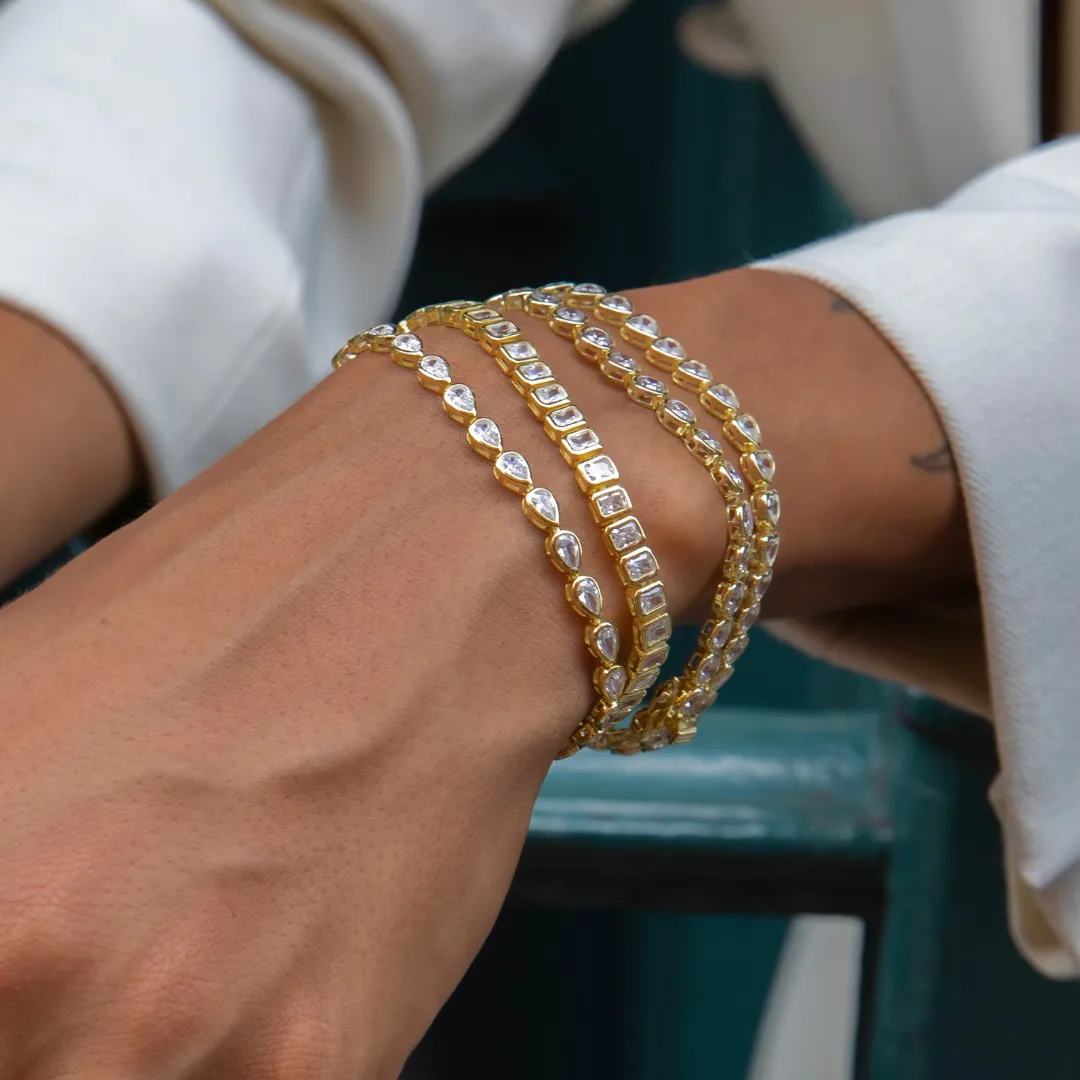 Round Bezel-Set Tennis Bracelet