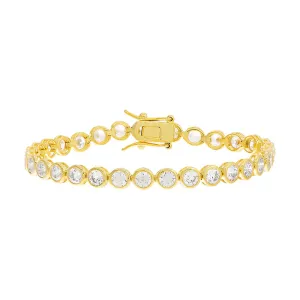 Round Bezel-Set Tennis Bracelet