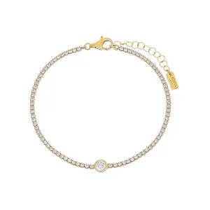 Round Bezel Thin Tennis Bracelet