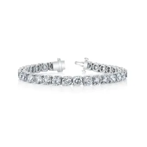 Round Cut 18K White Gold 4.42ct Buttercup Diamond Tennis Bracelet