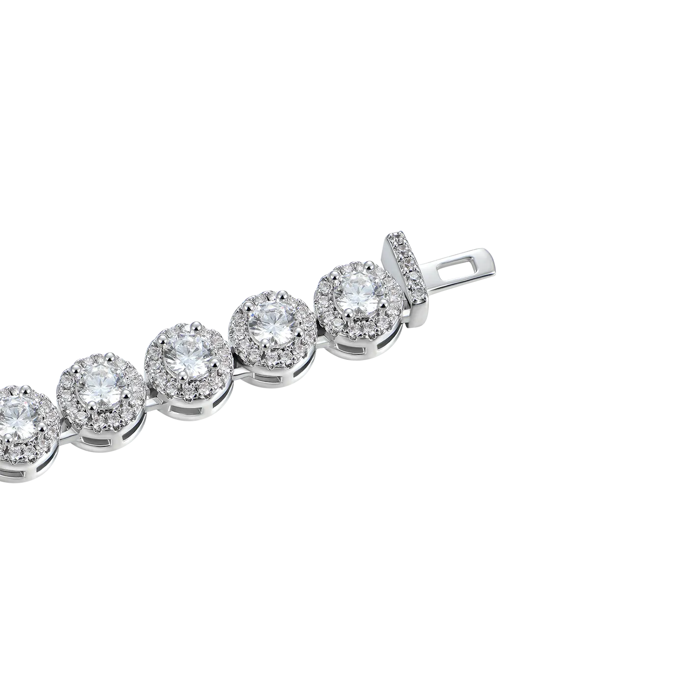 Round Cut Clustered Tennis Bracelet - 7mm