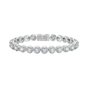 Round Cut Clustered Tennis Bracelet - 7mm