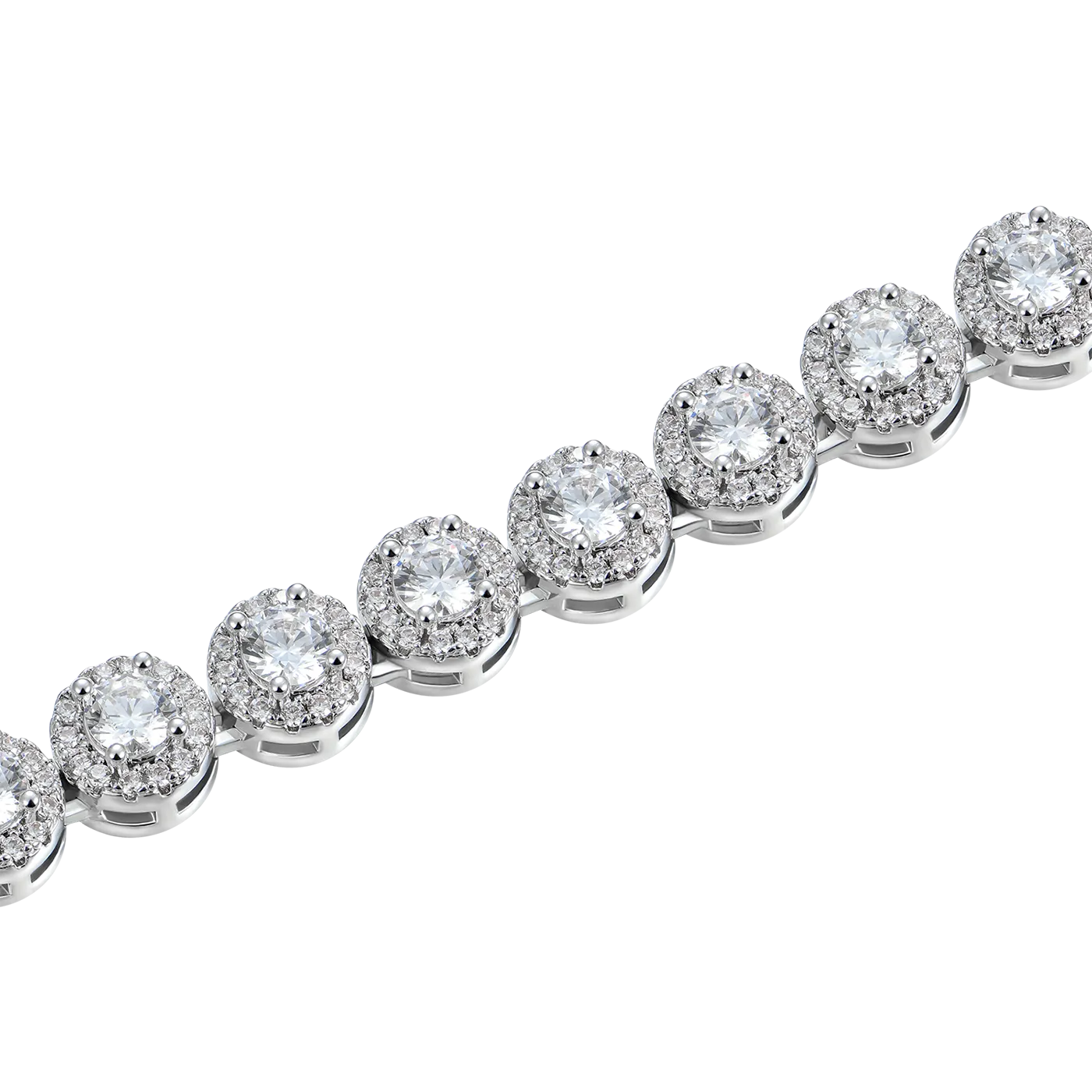 Round Cut Clustered Tennis Bracelet - 7mm