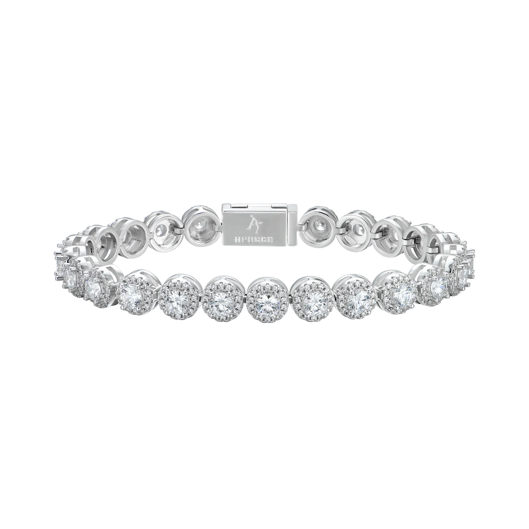Round Cut Clustered Tennis Bracelet - 7mm