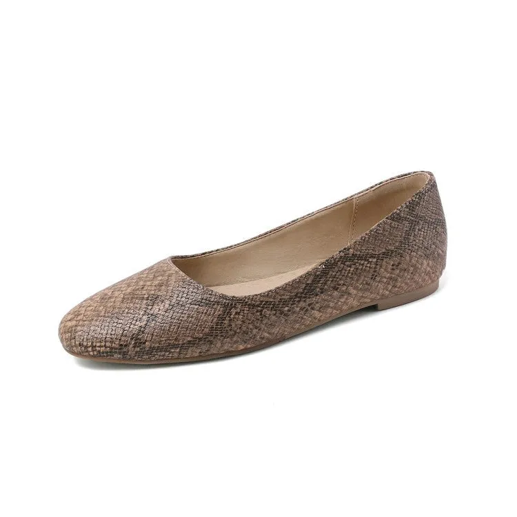 Round Toe Women's Pumps Flats Shoes