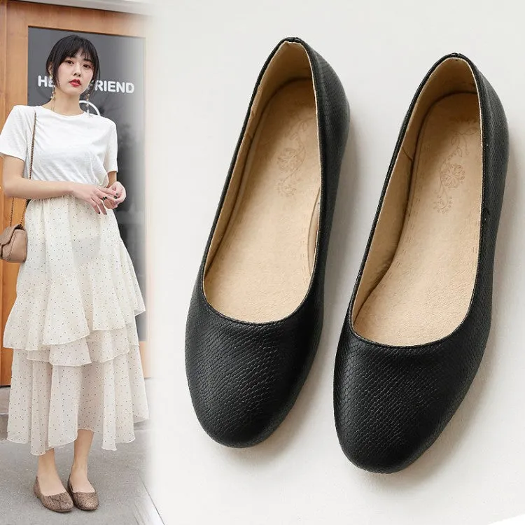 Round Toe Women's Pumps Flats Shoes
