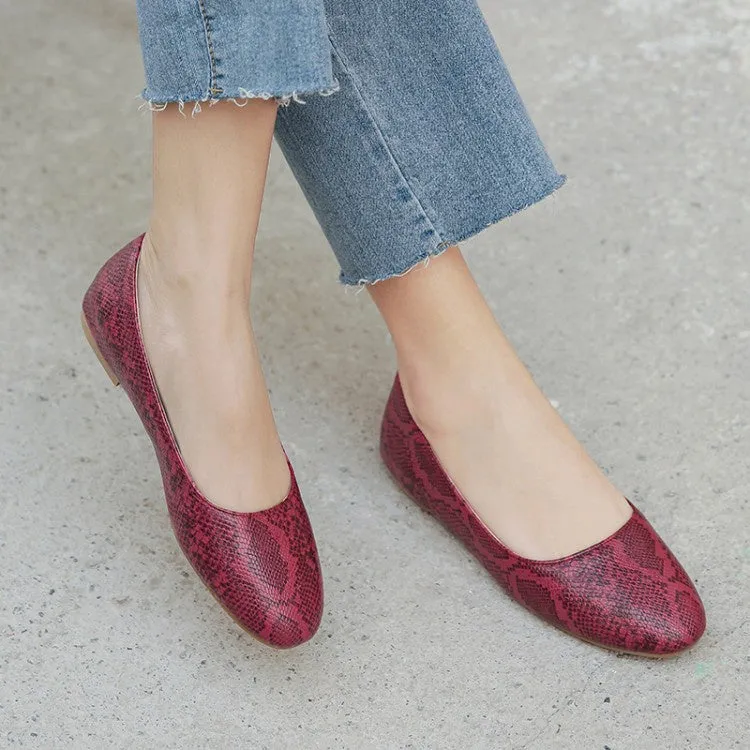 Round Toe Women's Pumps Flats Shoes