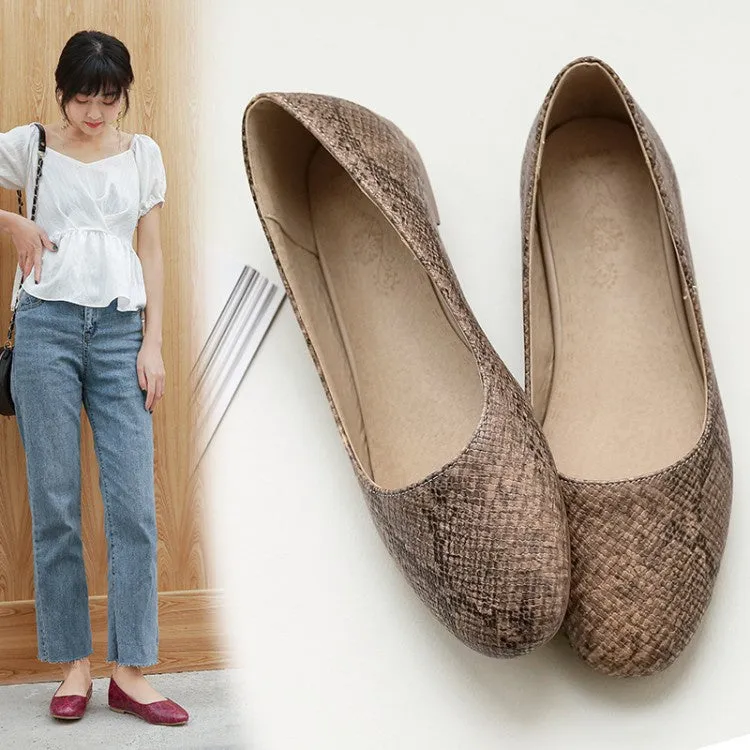 Round Toe Women's Pumps Flats Shoes