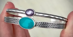 Ruby & Amazonite Single Cuffs