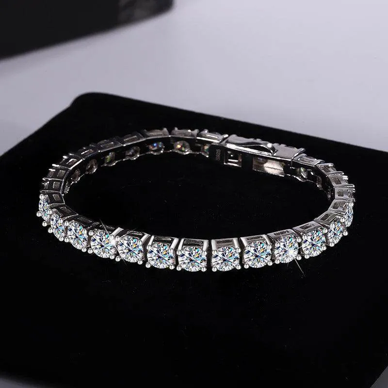 S925 Sterling Silver Moissanite Tennis Bracelet
