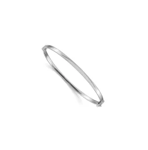 Sabel Collection White Gold Polished Hinged Bangle