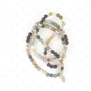 Sabrina : Indian Agate Diffuser Wrap Bracelet / Necklace