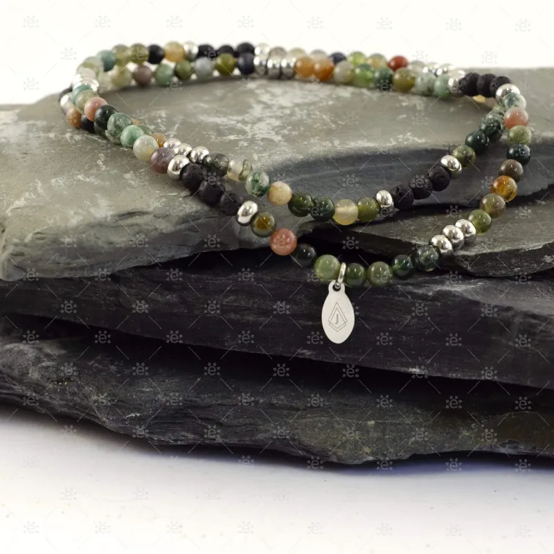 Sabrina : Indian Agate Diffuser Wrap Bracelet / Necklace