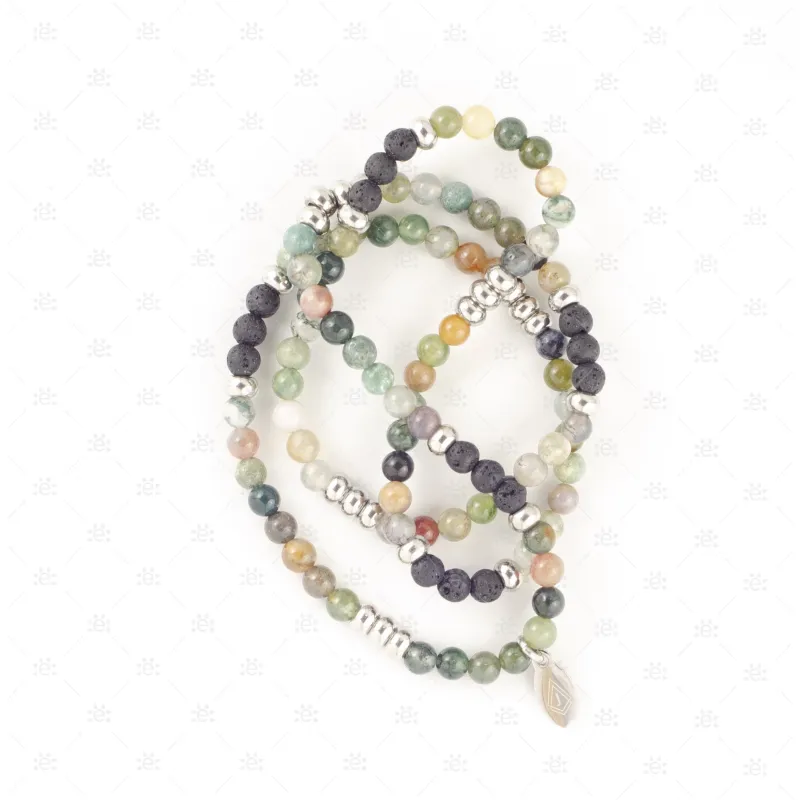 Sabrina : Indian Agate Diffuser Wrap Bracelet / Necklace