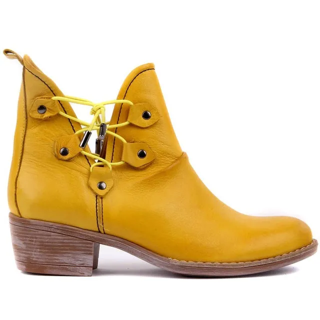 Sail-Lakers Genuine Leather Boots Women Spring Summer Female Ankle Boots Ladies Casual Shoes Retro Breathable Slip on Low Heel Cute Booties Size 36-40 zapatos de mujer туфли женские