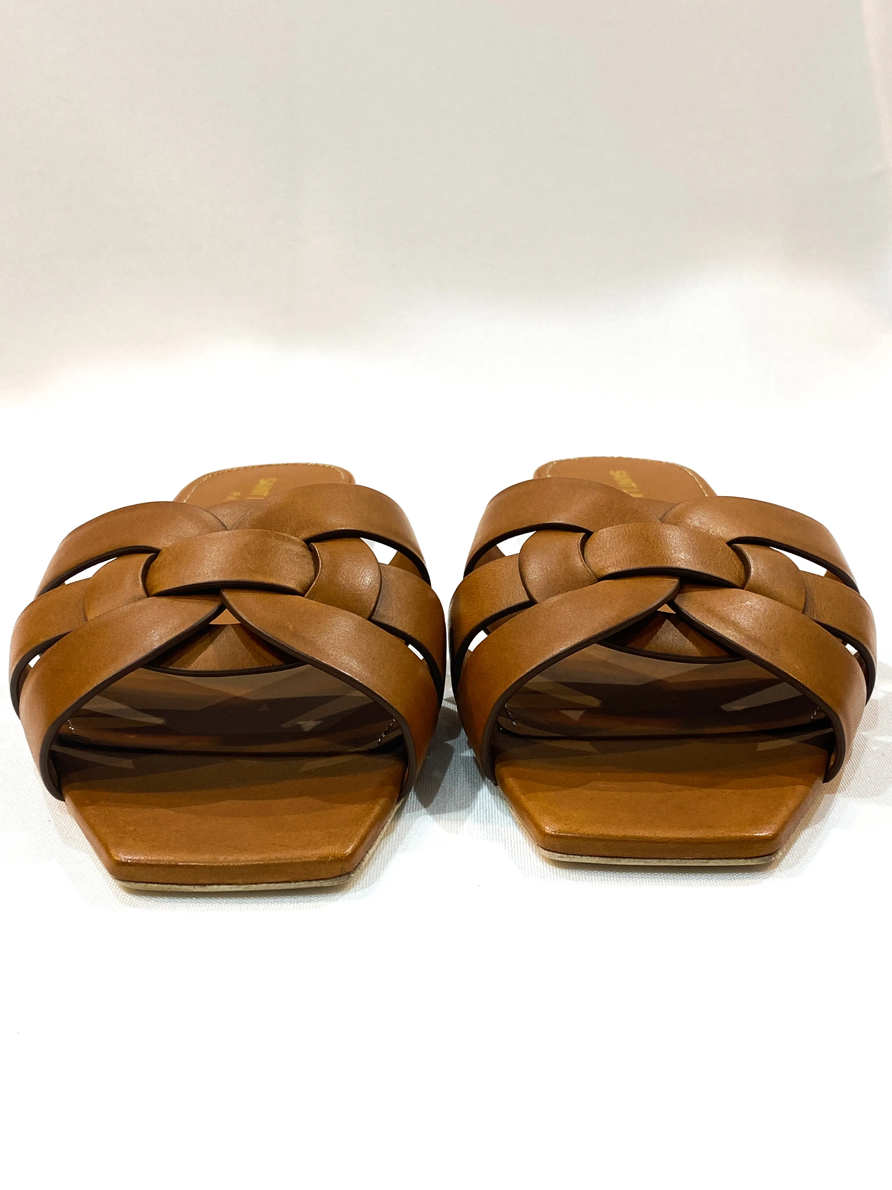 Saint Laurent Nu Pieds Woven Flat Sandal