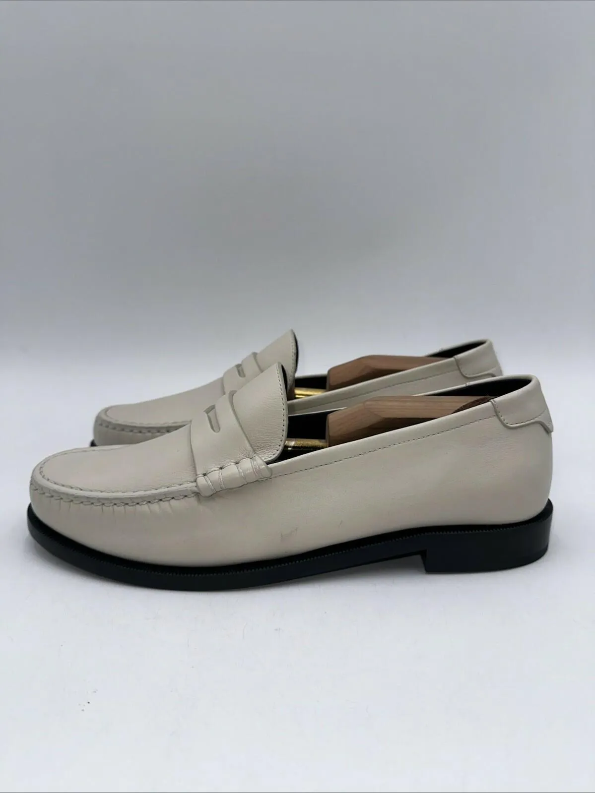 SAINT LAURENT WOMEN LE LOAFER MONOGRAM PENNY SLIPPERS Size 41 - Very Good