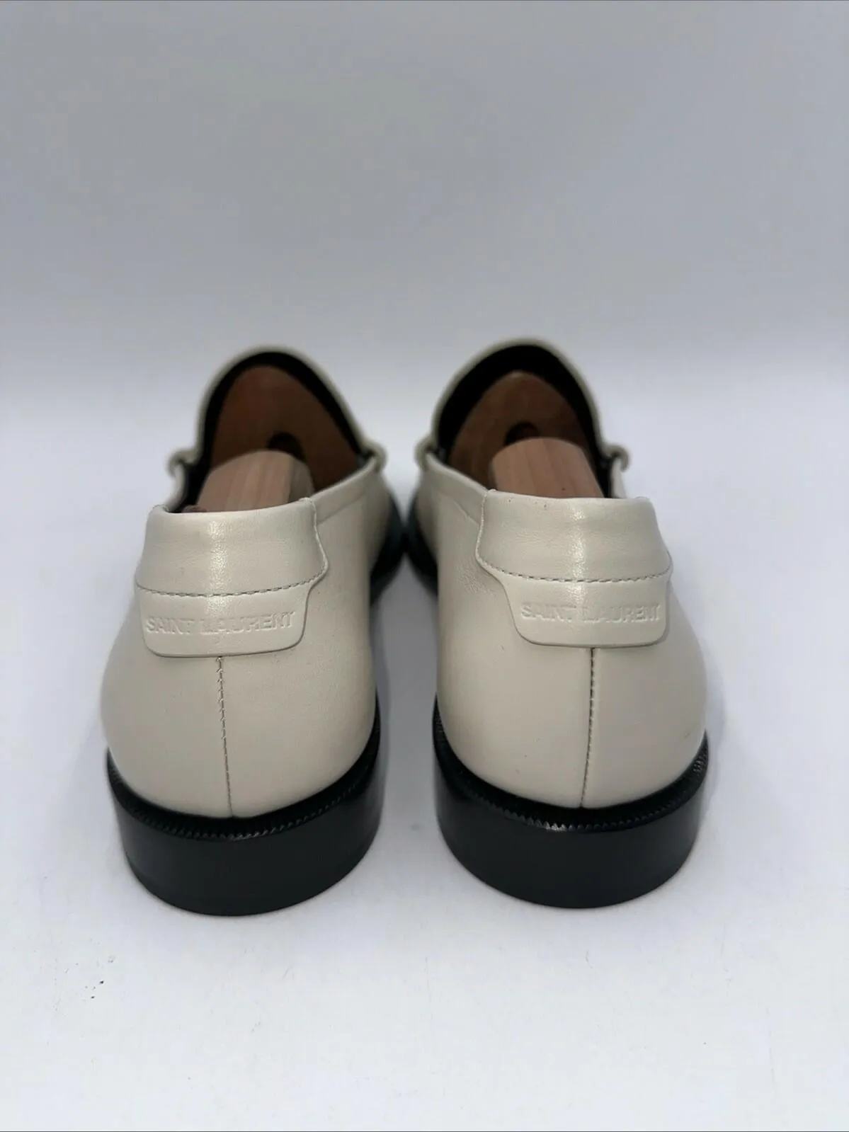 SAINT LAURENT WOMEN LE LOAFER MONOGRAM PENNY SLIPPERS Size 41 - Very Good