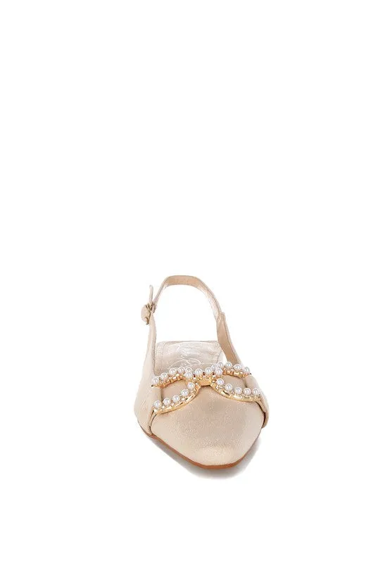 Salova Pearl-Studded Horsebit Flats